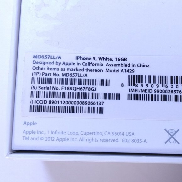 APPLE iPHONE 5 BOX ONLY 16GB Original Packaging OEM STICKERS 2012 USA Steve Jobs - Picture 7 of 12